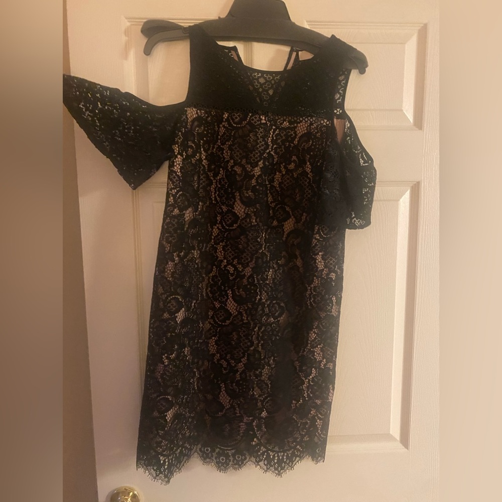 Cold shoulder lace dress